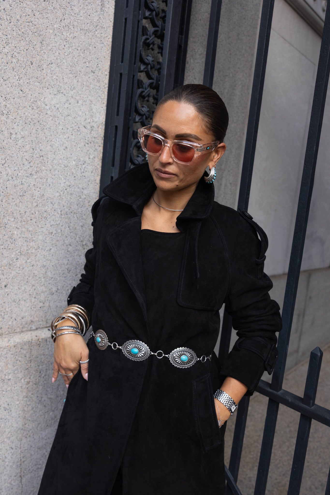 ASH SUEDE COAT | BONSAI BLACK