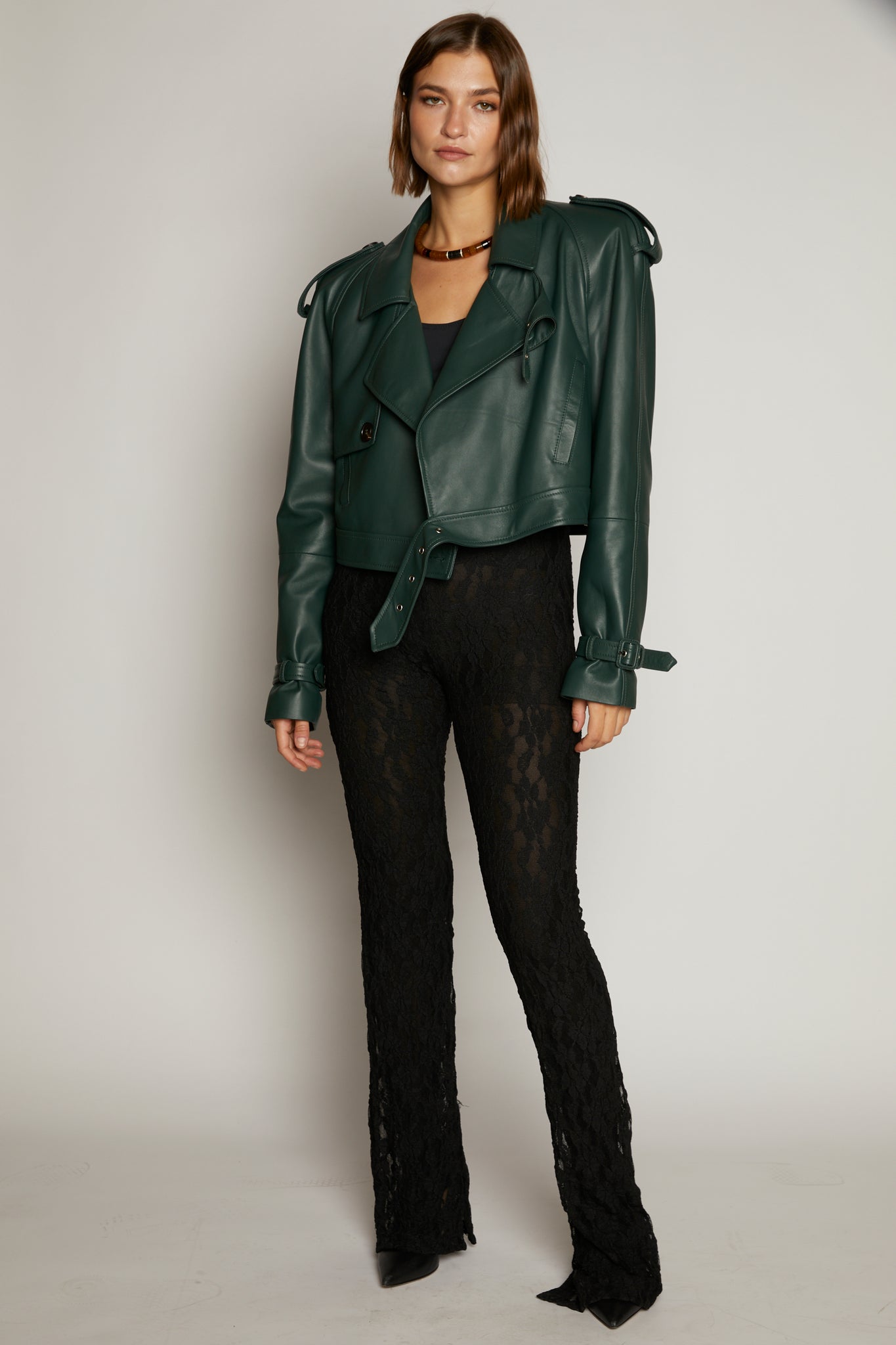 JOJO LEATHER SHORTY | PINE GREEN