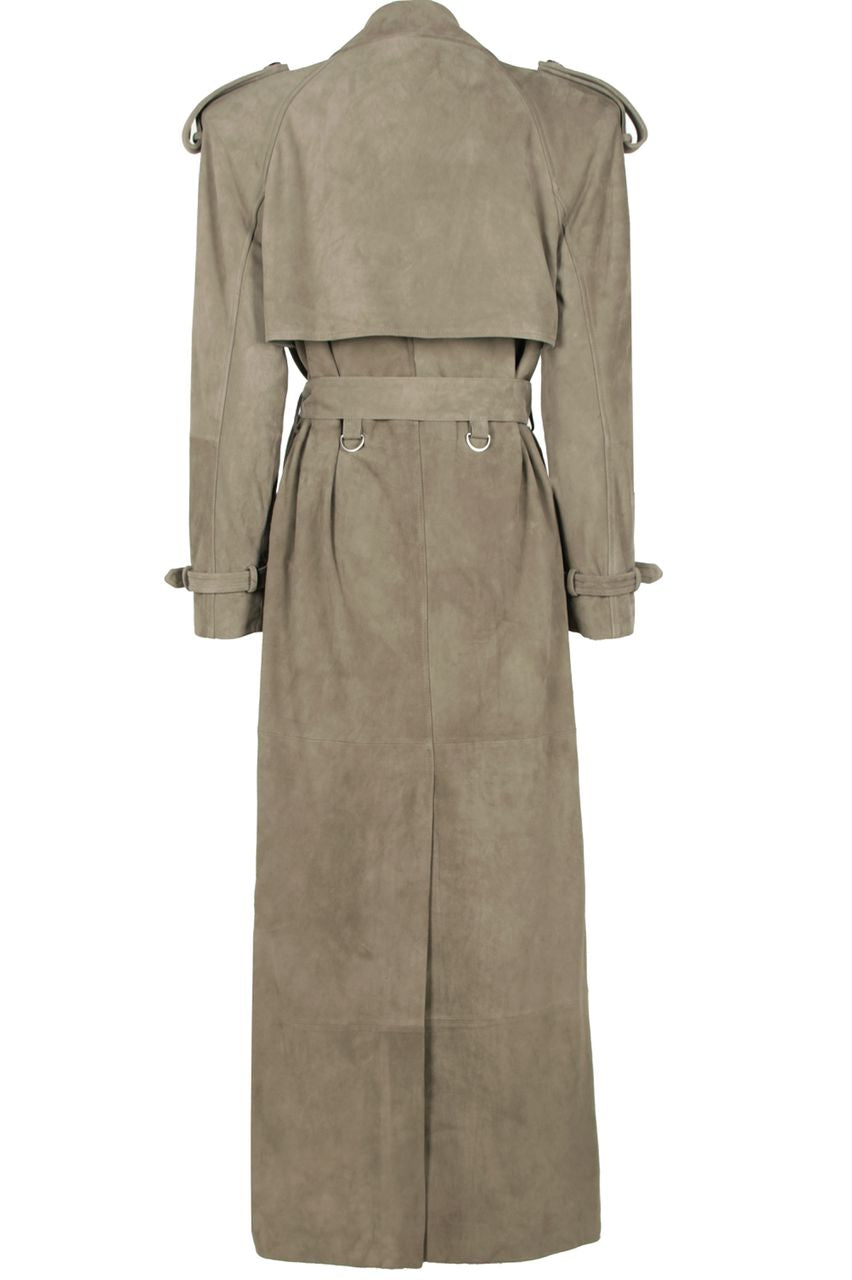 BB SUEDE LEATHER TRENCH | ÉTOUPE