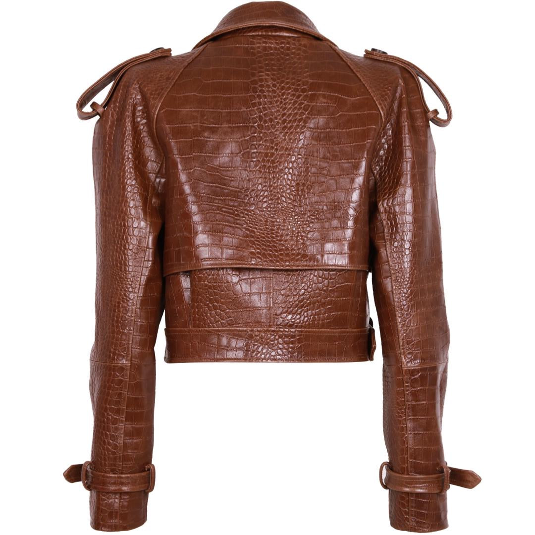 JOJO LEATHER SHORTY | CHOCOLATE BROWN CROC