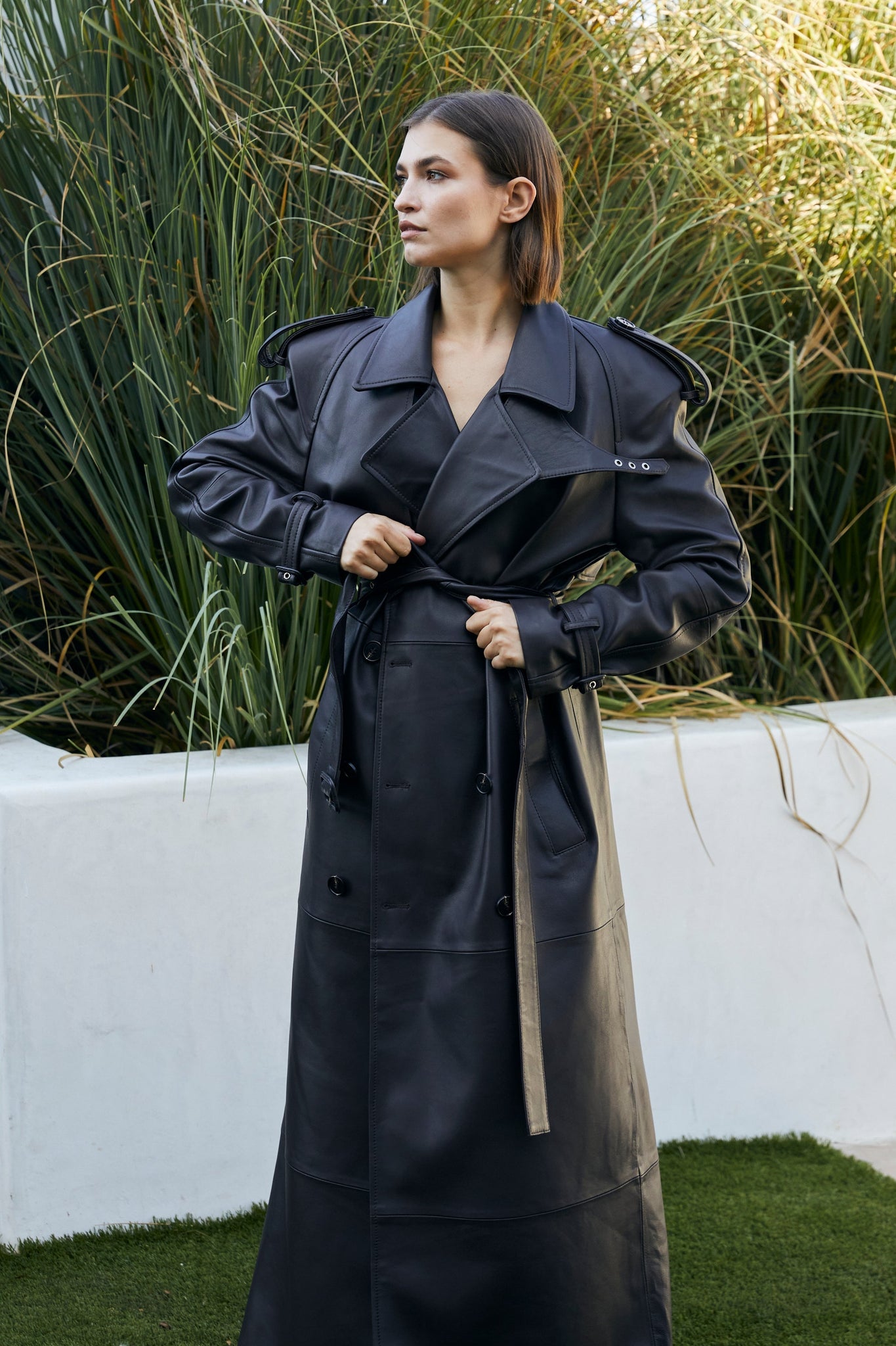 BB LEATHER TRENCH | BONSAI BLACK