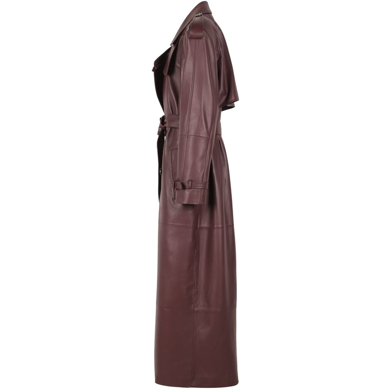 BB LEATHER TRENCH | BORDEAUX