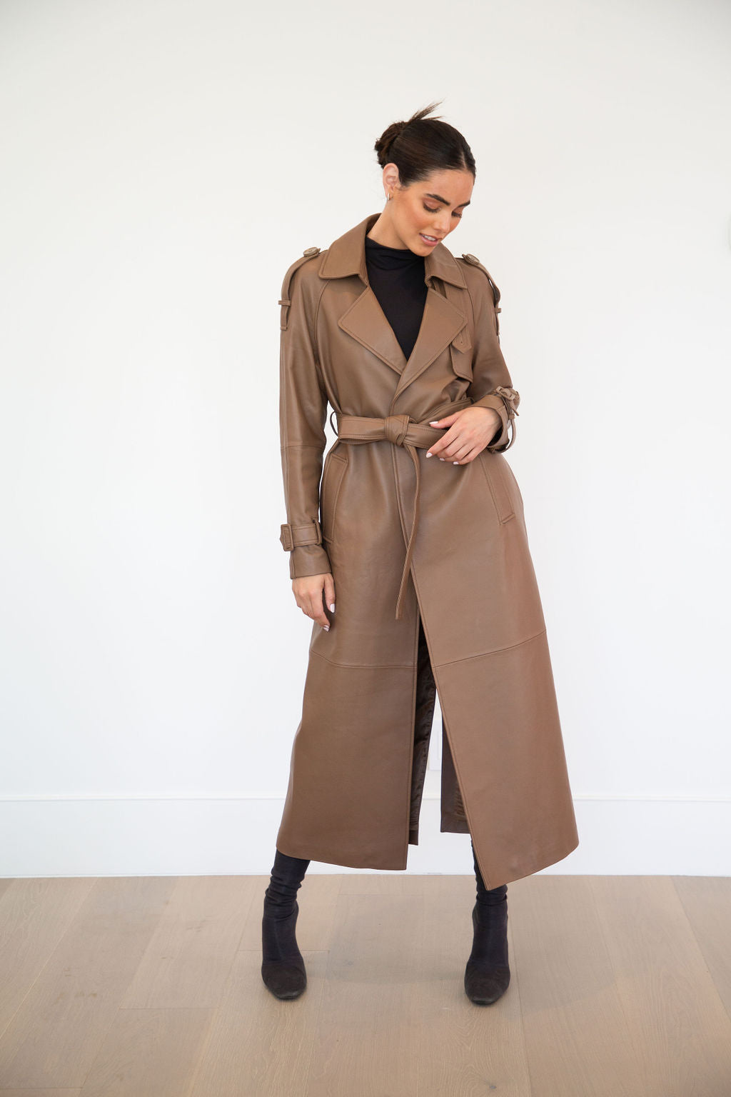 ASH LEATHER COAT | PENNY BROWN